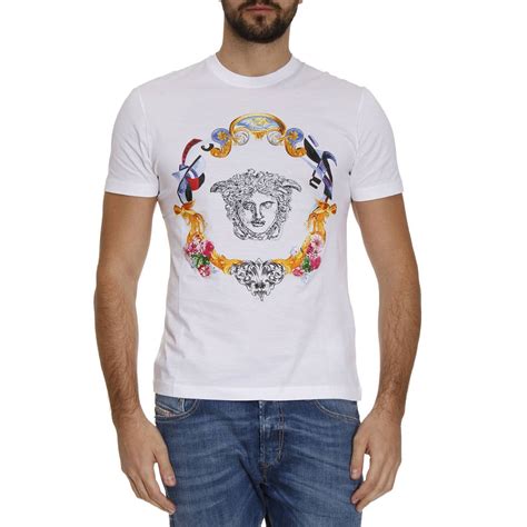 versace t shirt girocollo bianco ottico
